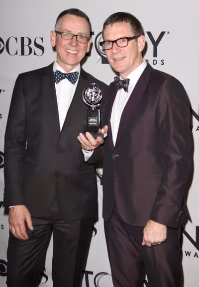Adrian Kohler and Basil Jones of Handspring Puppet Company in the Press Room at The 6 Photo