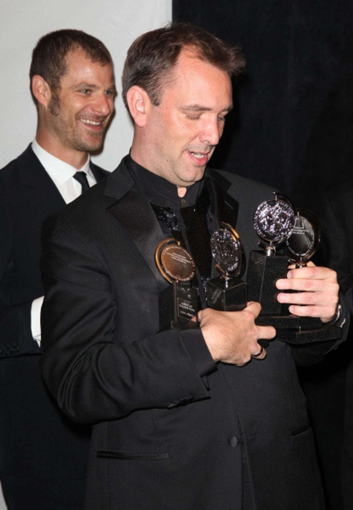 Matt Stone & Trey Parker in the Press Room at The 65th Annual Tony Awards in New York City.  at 
