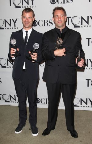 Matt Stone & Trey Parker in the Press Room at The 65th Annual Tony Awards in New York City. @ BroadwayWorld Matt Stone & Trey Parker in the Press Room at The 65th Annual Tony Awards in New York Photo