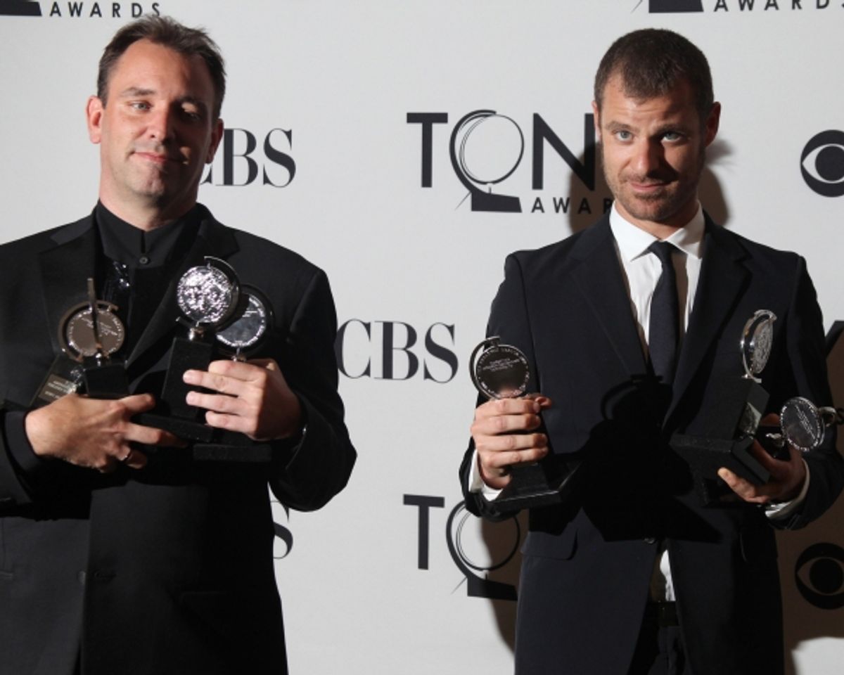 Trey Parker & Matt Stone in the Press Room at The 65th Annual Tony Awards in New York City.  at 