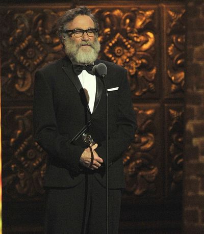 Robin Williams is shown on stage at the 2011 Tony Awards held at the Beacon Theatre i Photo