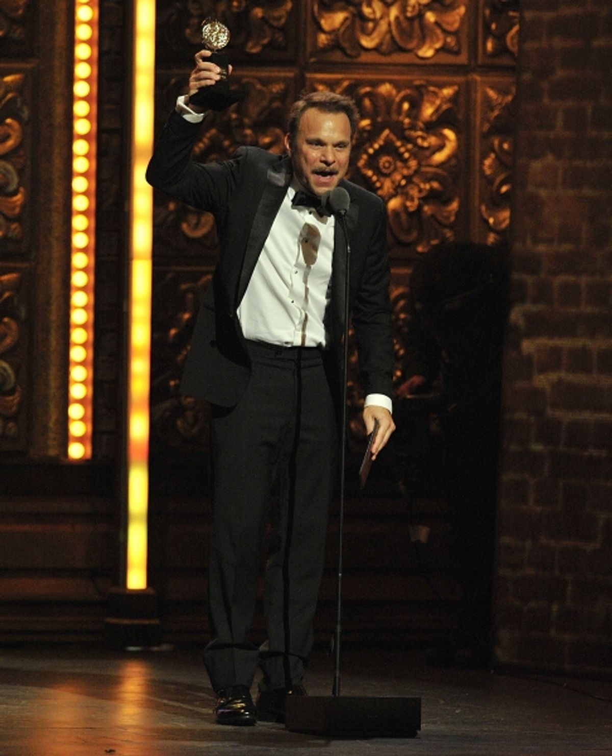 Norbert Leo Butz accepts his award at the 2011 Tony Awards held at the Beacon Theatre in New York on June 12, 2011 at 