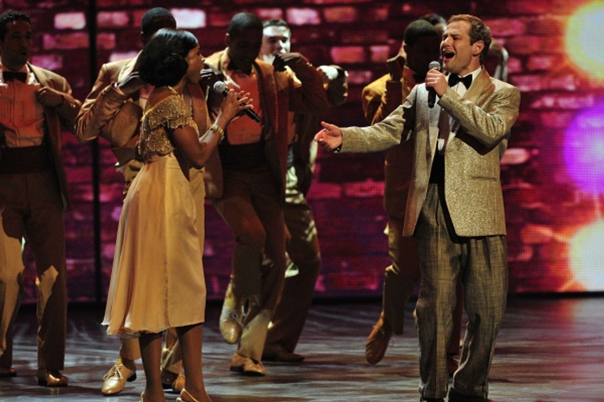 Montego Glover and Chad Kimball perform with the cast of MEMPHIS at 