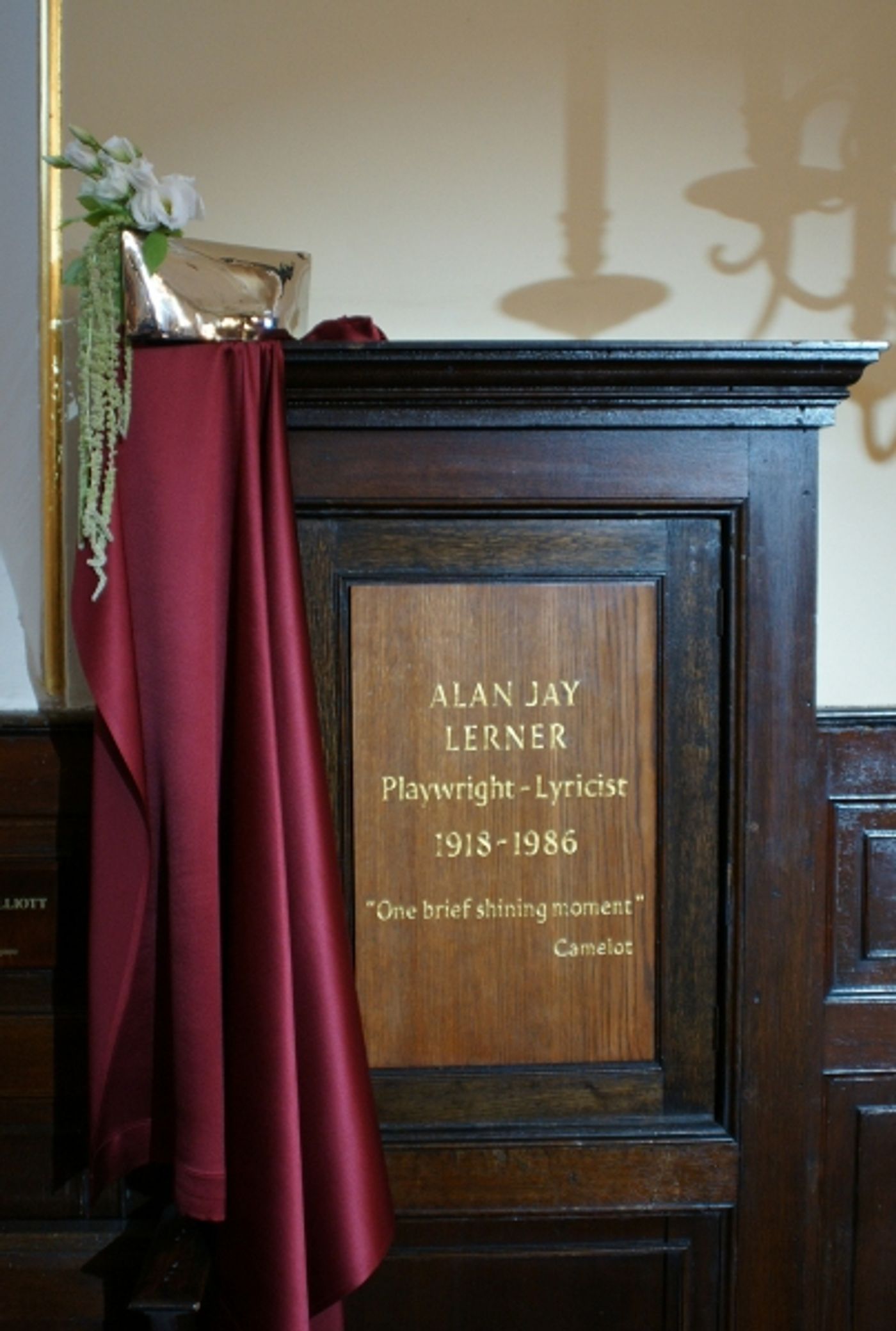 Photo Flash: Alan Jay Lerner Gets Memorial Plaque at St. Paul's Church, Covent Garden  Image