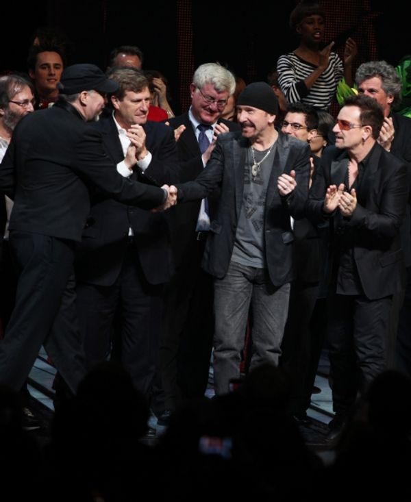 Philip William McKinley (Director) , The Edge and Bono  with the ensemble company dur Photo