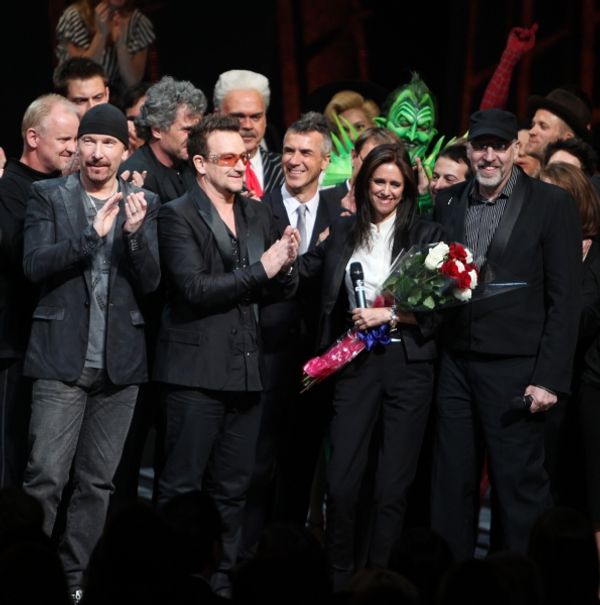 The Edge, Bono, Julie Taymor and Philip William McKinley (Director)  during the ''Spi Photo