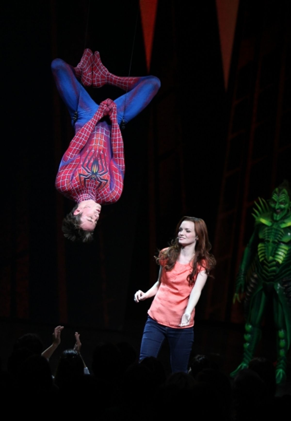 Reeve Carney & Jennifer Damiano during the ''Spider-Man Turn off the Dark'' Opening Night Curtain Call in New York City.  at 