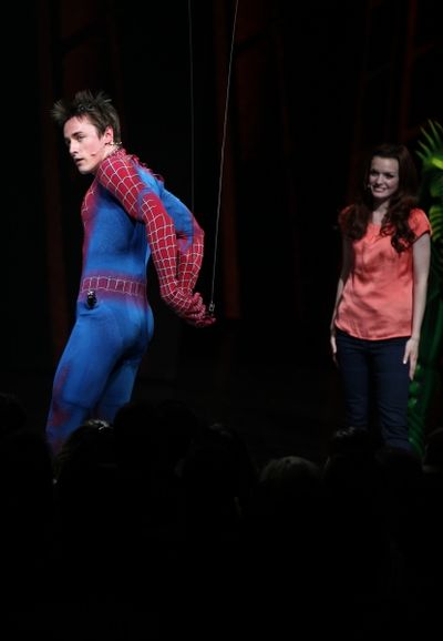 Reeve Carney & Jennifer Damiano during the ''Spider-Man Turn off the Dark'' Opening N Photo