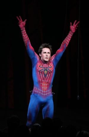 Reeve Carney during the ''Spider-Man Turn off the Dark'' Opening Night Curtain Call in New York City. @ BroadwayWorld Reeve Carney during the ''Spider-Man Turn off the Dark'' Opening Night Curtain Call i Photo