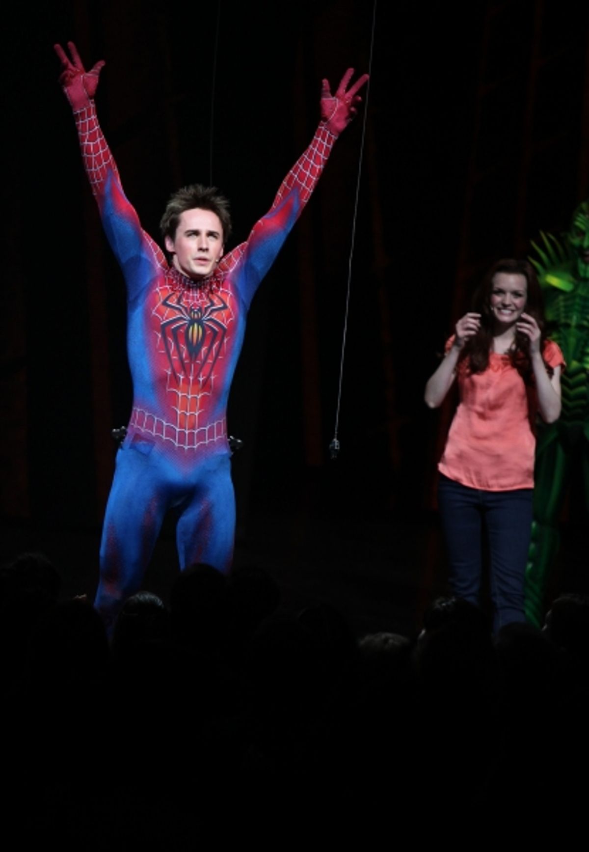 Reeve Carney & Jennifer Damiano during the ''Spider-Man Turn off the Dark'' Opening Night Curtain Call in New York City.  at 