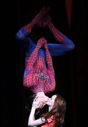 Reeve Carney & Jennifer Damiano during the ''Spider-Man Turn off the Dark'' Opening Night Curtain Call in New York City. @ BroadwayWorld Reeve Carney & Jennifer Damiano during the ''Spider-Man Turn off the Dark'' Opening N Photo