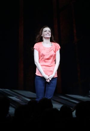 Jennifer Damiano during the ''Spider-Man Turn off the Dark'' Opening Night Curtain Call in New York City. @ BroadwayWorld Jennifer Damiano during the ''Spider-Man Turn off the Dark'' Opening Night Curtain Ca Photo