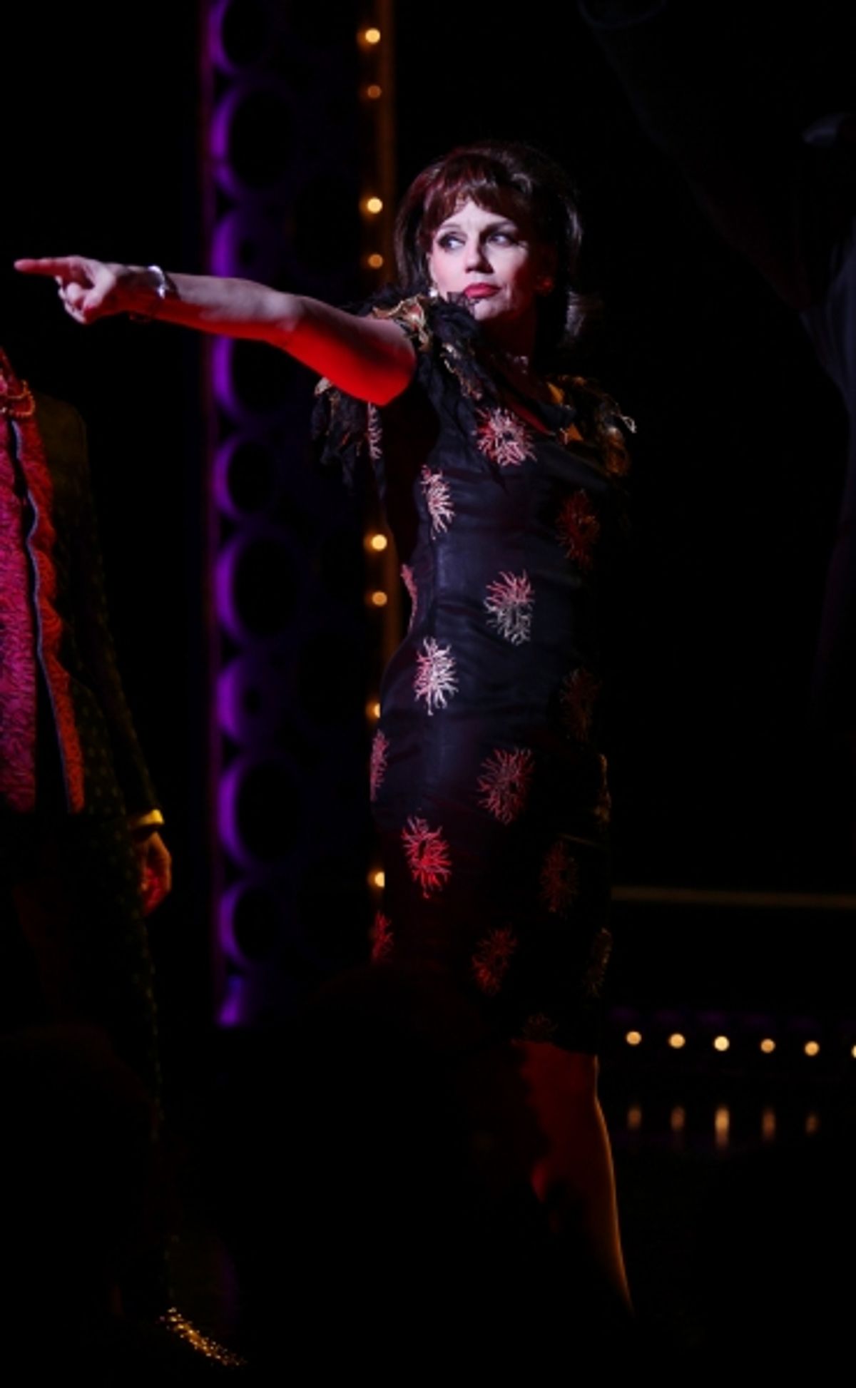 The Shirelles lead singer Shirley Alston Reeves visits Beth Leavel &  the 'Baby it's You!'  cast during their Curtain Call on Broadway in New York City. at 