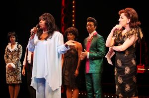 The Shirelles lead singer Shirley Alston Reeves visits the 'Baby it's You!' cast during their Curtain Call on Broadway in New York City. @ BroadwayWorld The Shirelles lead singer Shirley Alston Reeves visits the 'Baby it's You!' cast dur Photo