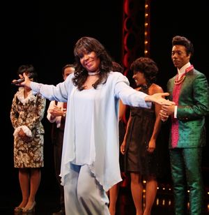 The Shirelles lead singer Shirley Alston Reeves visits the 'Baby it's You!' cast during their Curtain Call on Broadway in New York City. @ BroadwayWorld The Shirelles lead singer Shirley Alston Reeves visits the 'Baby it's You!' cast dur Photo