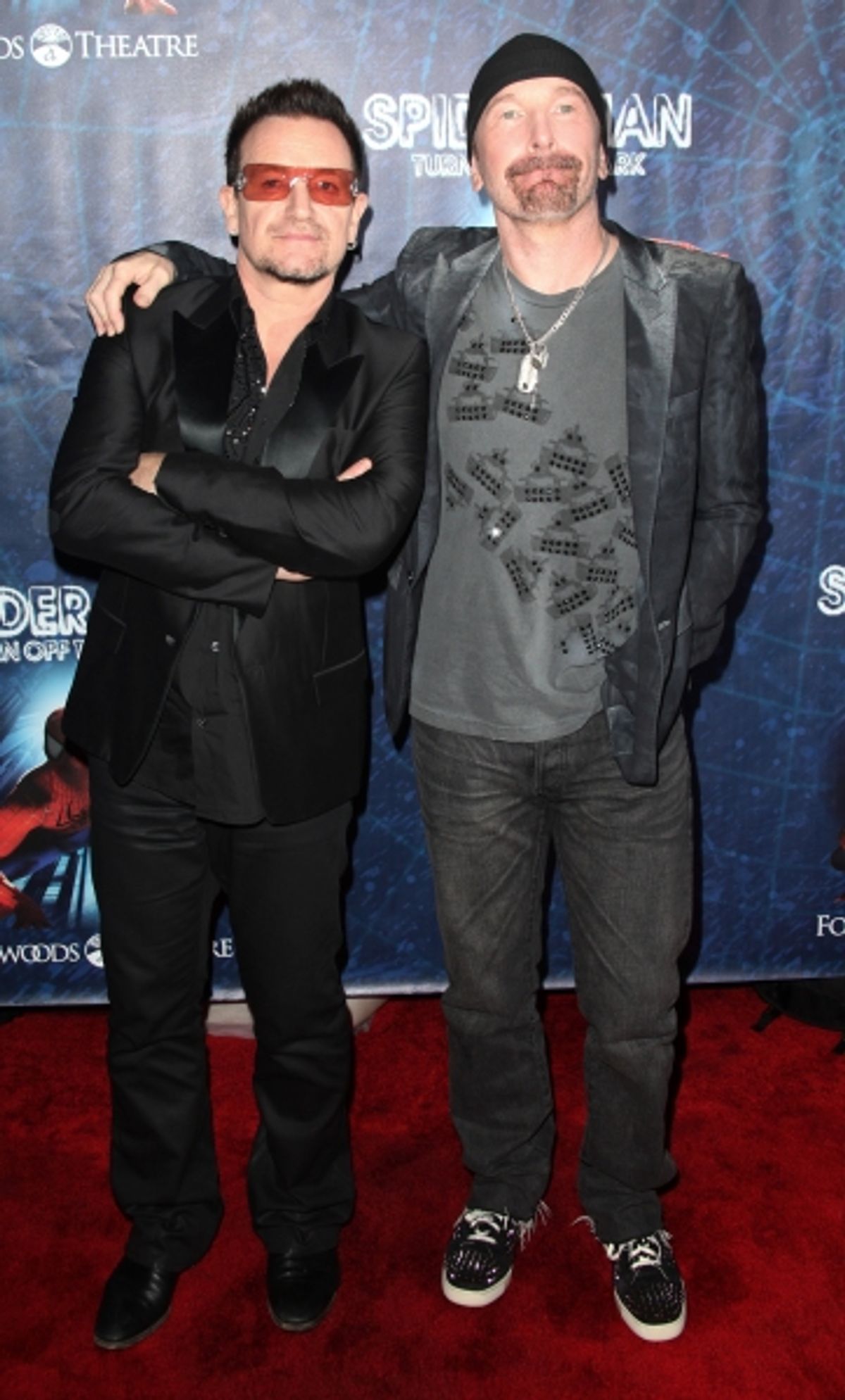 Bono & The Edge attending the Opening Night Performance of 'Spider-Man Turn Off The Dark' at the Foxwoods Theatre in New York City. at SPIDER-MAN Starry Arrivals - Part 1