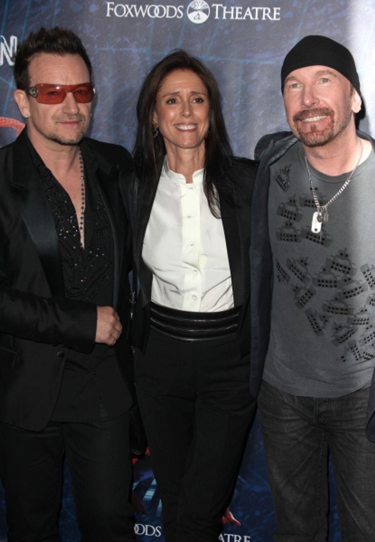 Bono, Julie Taymor & The Edge attending the Opening Night Performance of 'Spider-Man Turn Off The Dark' at the Foxwoods Theatre in New York City. at 