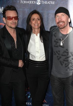 Bono, Julie Taymor & The Edge attending the Opening Night Performance of 'Spider-Man Turn Off The Dark' at the Foxwoods Theatre in New York City. @ BroadwayWorld Bono, Julie Taymor & The Edge attending the Opening Night Performance of 'Spider-Man Photo