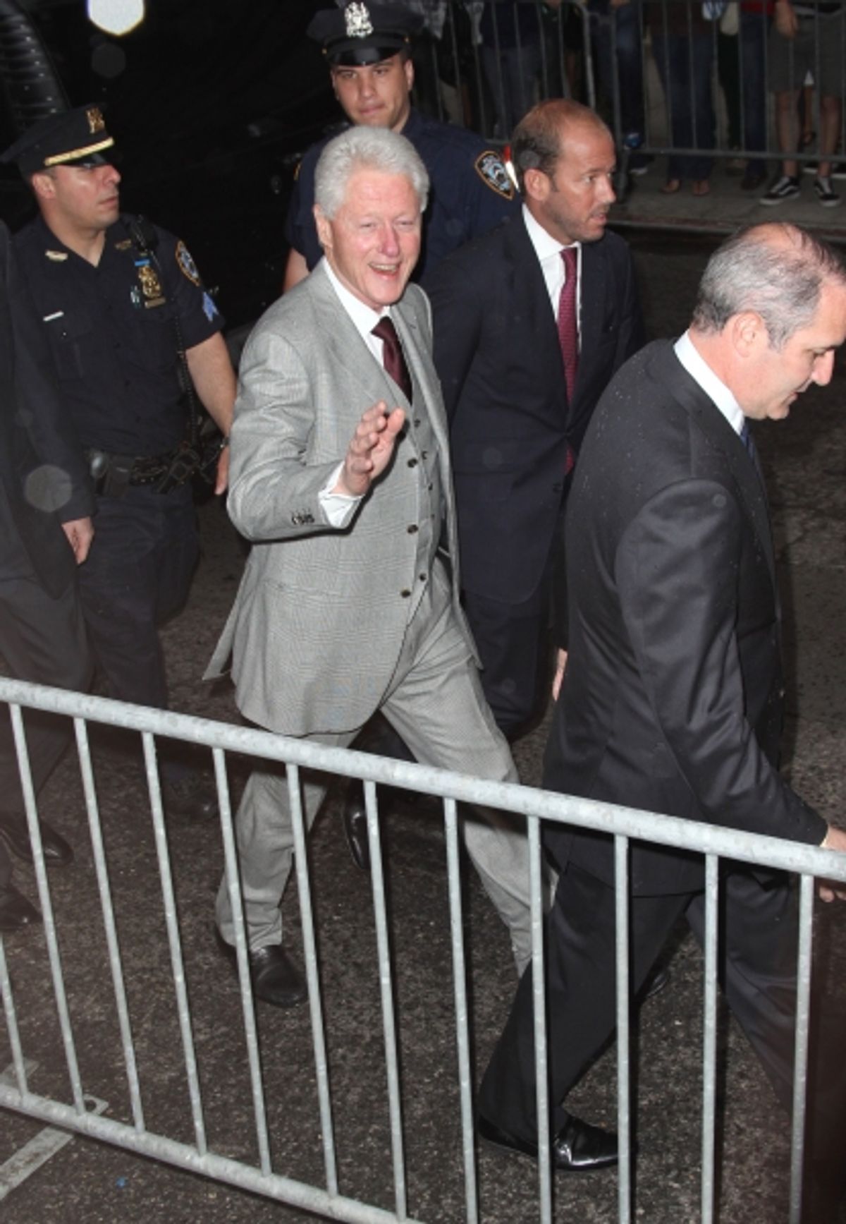 Bill Clinton attending the Opening Night Performance of 'Spider-Man Turn Off The Dark' at the Foxwoods Theatre in New York City. at 