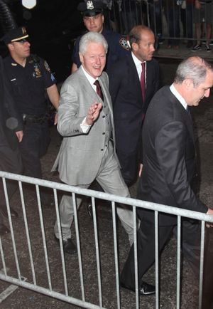 Bill Clinton attending the Opening Night Performance of 'Spider-Man Turn Off The Dark Photo