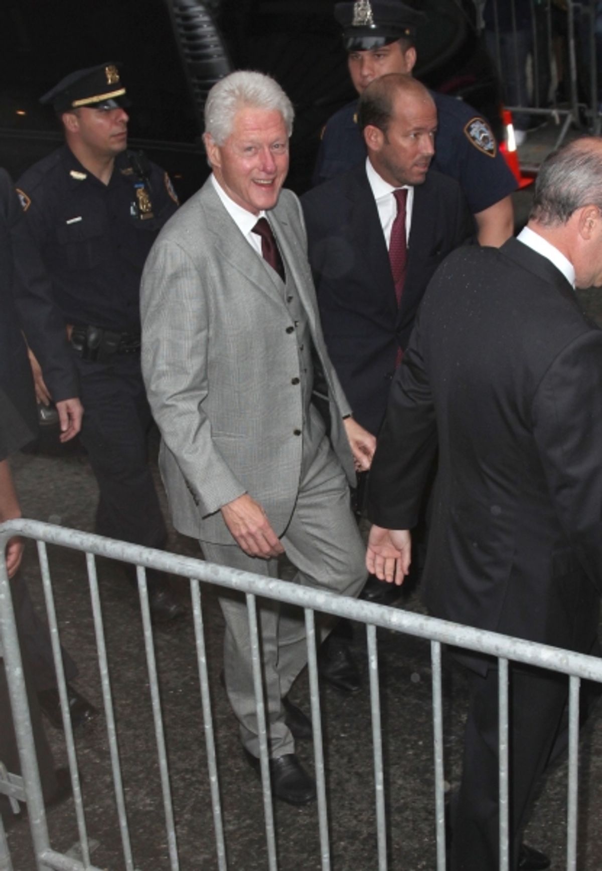 Bill Clinton attending the Opening Night Performance of 'Spider-Man Turn Off The Dark' at the Foxwoods Theatre in New York City. at 