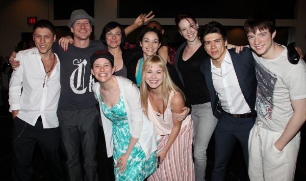 Christopher W. Tierney and Cast members making their Broadway Debuts during the 'Spid Photo