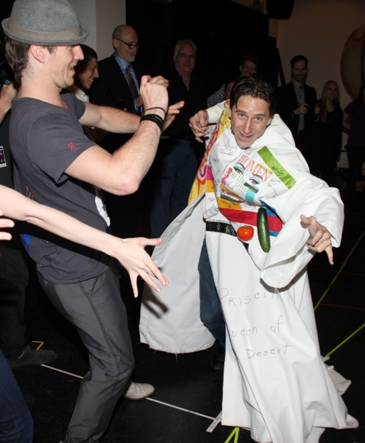 Christopher W. Tierney & Luther Creek during the 'Spider-Man Turn Off The Dark' Opening Night Gypsy Robe Ceremony for Recepient Joshua Kobak at the Foxwoods Theatre in New York City. at 