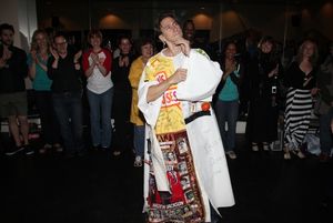 Luther Creek during the 'Spider-Man Turn Off The Dark' Opening Night Gypsy Robe Ceremony for Recepient Luther Creek at the Foxwoods Theatre in New York City. @ BroadwayWorld Luther Creek during the 'Spider-Man Turn Off The Dark' Opening Night Gypsy Robe Cere Photo