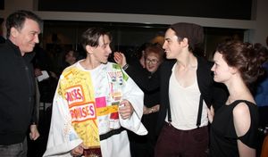 Patrick Page, Joshua Tobak, Jennifer Damiano & Reeve Carney during the 'Spider-Man Tu Photo