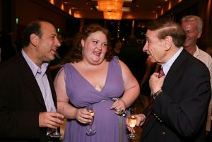 Michael Kostoff and Shawna M. Hamic pose with Composer Richard Sherman 
 Photo