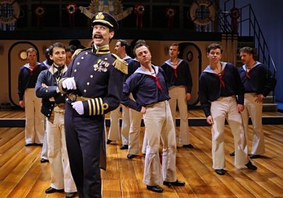 Robert O. Berdahl and the cast of Guthrie Theatre's H.M.S PINAFORE
 Photo