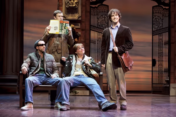 Stephane Anelli as Padamadan, Robbie Towns as Aaron, Suzie McAdam as Enid & Lee Mead Photo