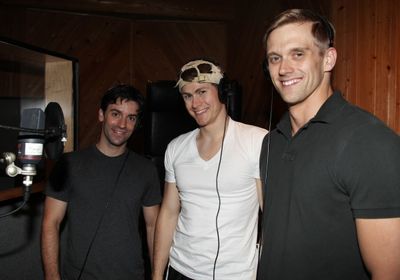 Clyde Alves, Kevin Munhall & Adam Perry during the Ghostlight Records Original Cast R Photo