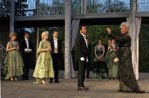 Andre Holland and Tonya Pinkins with the company of All's Well That Ends Well, directed by Daniel Sullivan, running in rep thru July 30.
@ BroadwayWorld Andre Holland and Tonya Pinkins with the company of All's Well That Ends Well, direct Photo