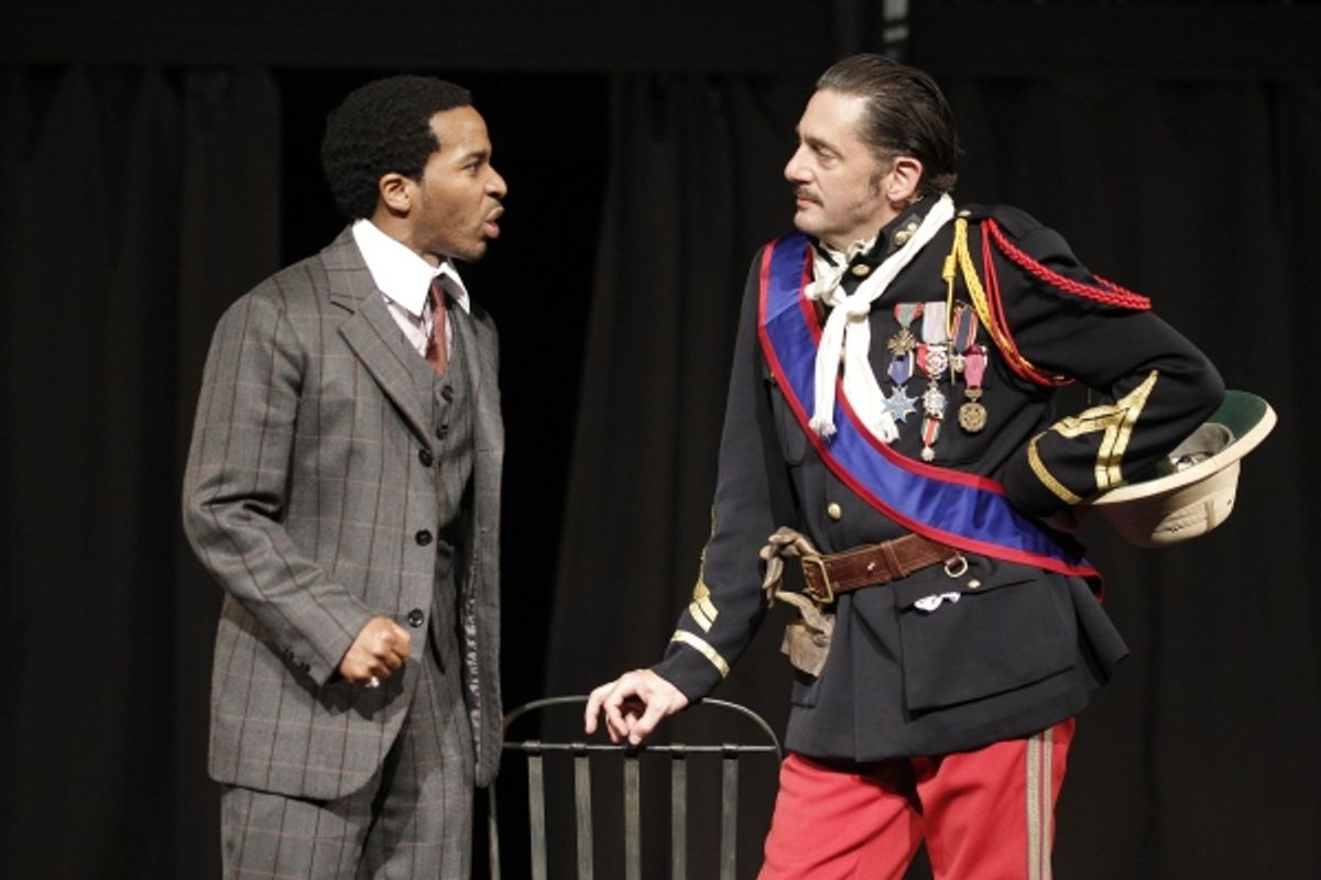 Andre Holland and Reg Rogers in All's Well That Ends Well, directed by Daniel Sullivan, running in rep thru July 30. 
 at 