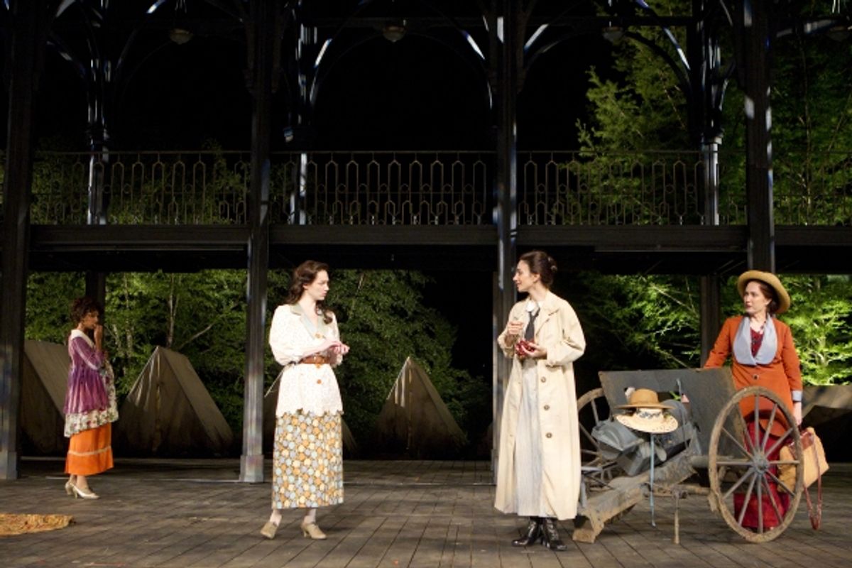 Zoey Martinson, Kristen Connolly, Annie Parisse, and Caitlin O'Connell in All's Well That Ends Well, directed by Daniel Sullivan, running in rep thru July 30.  at 