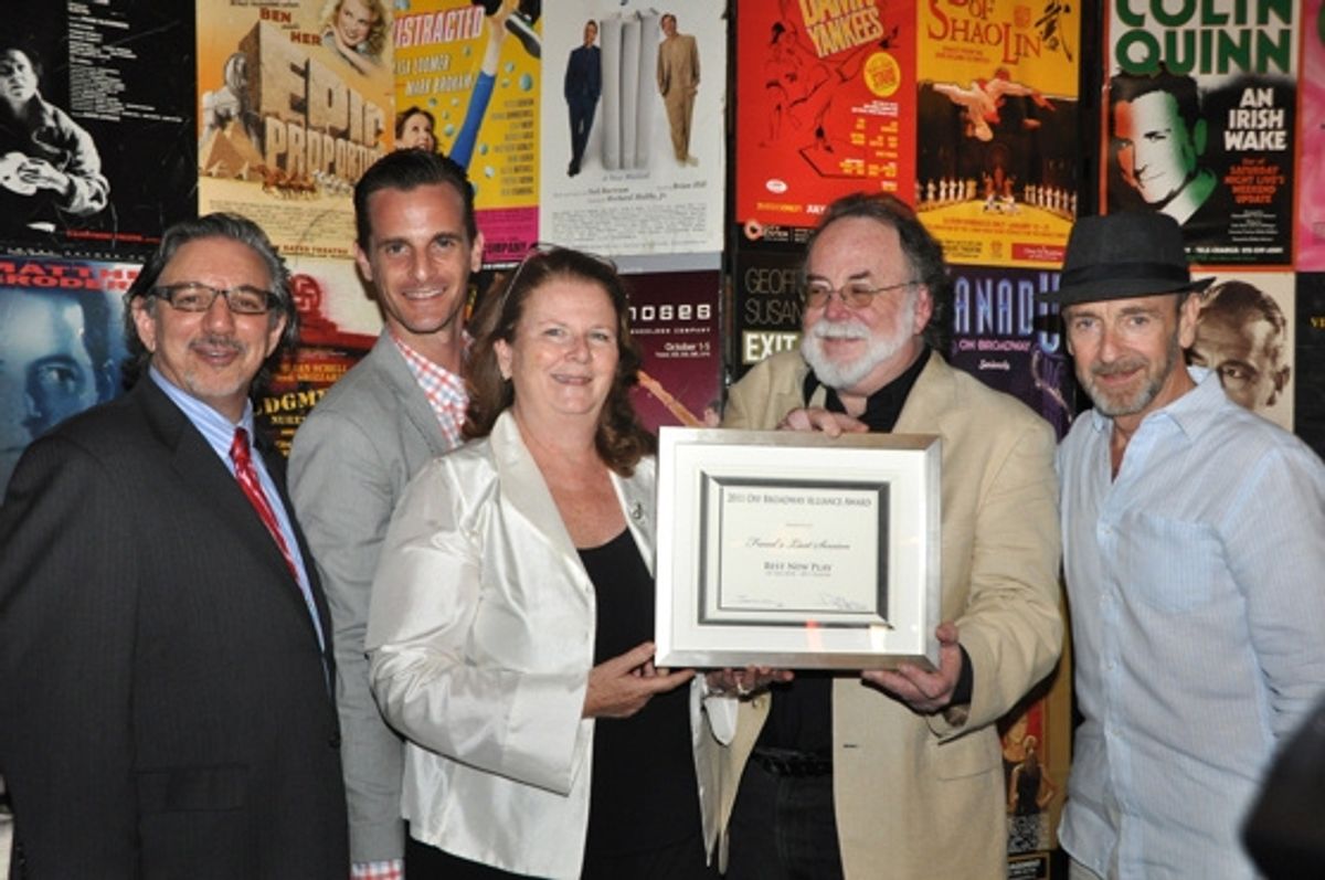 Peter Berger and the cast and creative team from Freud's Last Session at 