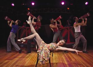  Rin Allen as Velma Kelly with cast members performing "When Velma Takes the Stand" Photo