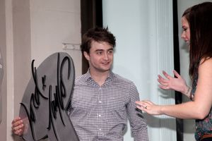 Daniel Radcliffe, Rose Hemingway, John Larroquette with Rich Weiner (Reginal Vice Pre Photo