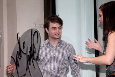 Daniel Radcliffe, Rose Hemingway, John Larroquette with Rich Weiner (Reginal Vice Pre Photo