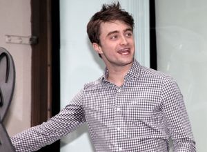 Daniel Radcliffe, Rose Hemingway, John Larroquette with Rich Weiner (Reginal Vice Pre Photo