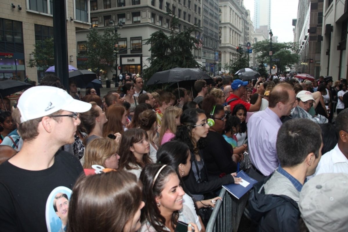 Daniel Radcliffe, Rose Hemingway, John Larroquette with Rich Weiner (Reginal Vice President of Stores) unveils 'How To Succeed' windows in New York City. June 23, 2011 Ã‚Â© Walter McBride / WM Photography / Retna Ltd. at 