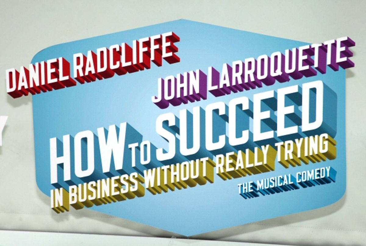 Daniel Radcliffe, Rose Hemingway, John Larroquette with Rich Weiner (Reginal Vice President of Stores) unveils 'How To Succeed' windows in New York City. June 23, 2011 Ã‚Â© Walter McBride / WM Photography / Retna Ltd. at 