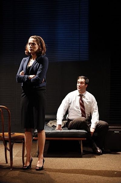 Marina Squerciati as Cristina and Jeremy Stiles Holm as Dr. Lublitz Photo