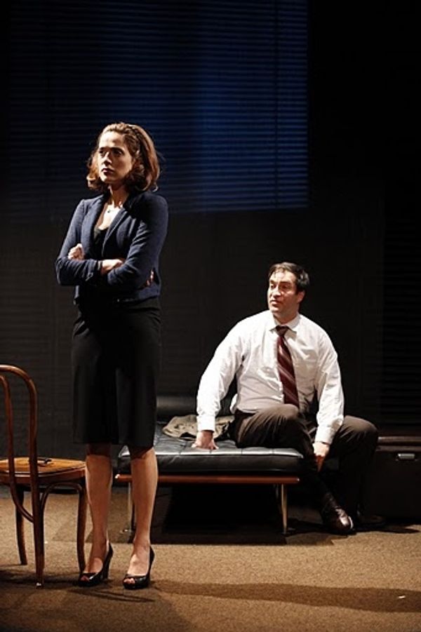 Marina Squerciati as Cristina and Jeremy Stiles Holm as Dr. Lublitz Photo