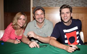 Kerry Butler, Norbert Leo Butz & Aaron Tveit attending the Live at Barnes & Noble: Mu Photo