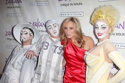 Sonja Morgan with Characters of Zarkana attending the Opening Night Performance of Th Photo