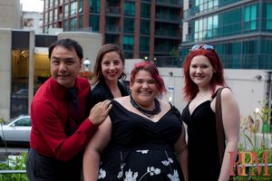 The Theatre Tweeters Arrive: Wayne Leung, Carly Maga, Megan Mooney and BWW's Kelly Ca Photo
