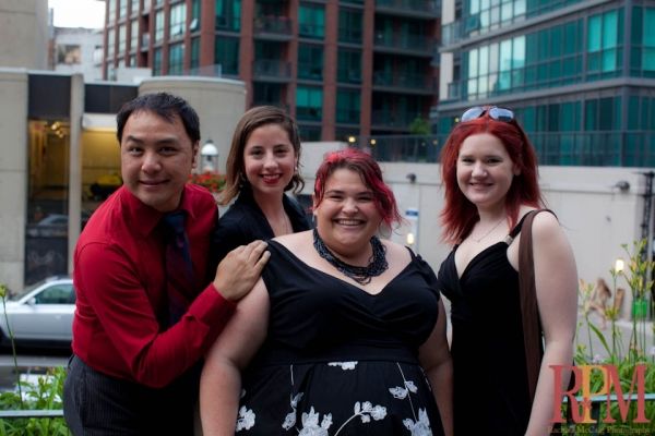 The Theatre Tweeters Arrive: Wayne Leung, Carly Maga, Megan Mooney and BWW's Kelly Ca Photo
