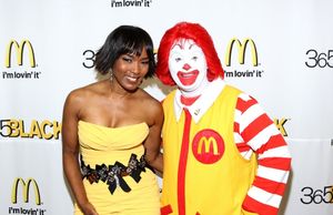 365Black Awards Co-host Angela Bassett poses with Ronald McDonaldÃ‚Â® on the red Photo
